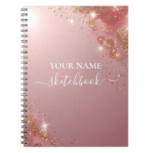 Carnet de Parties scintillant en or Rose personnal