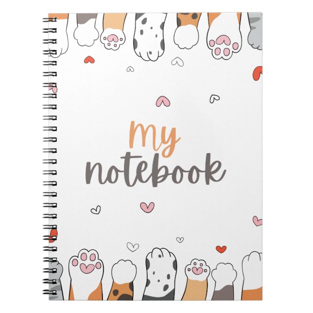 Carnet de pattes de chats mignons (Devant)