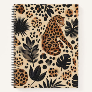 Carnet de peau léopard d'élégance sauvage