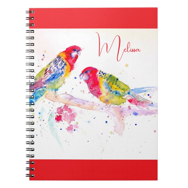 Carnet de peinture à l'aquarelle rouge Rosella Par (Devant)