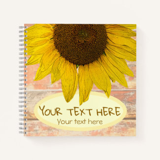 Carnet de  personnalisé de chevalet de tournesol
