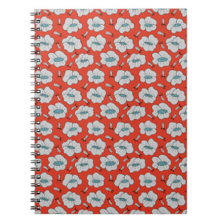 Carnet de photos à spirale orange floral