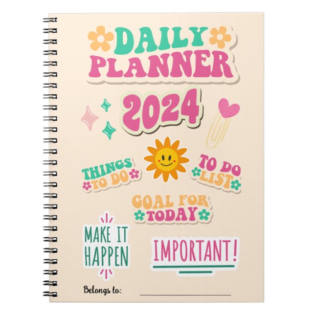Carnet de planificateur quotidien avec Happy Face  (Devant)