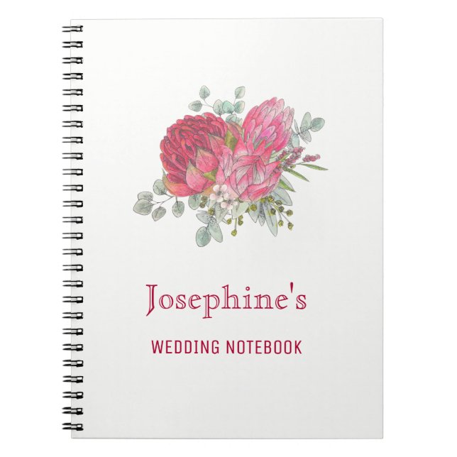 Carnet de planification Mariage des fleurs Protea (Devant)