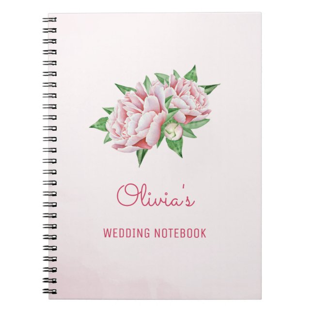 Carnet de planification Mariage des fleurs rose Pe (Devant)