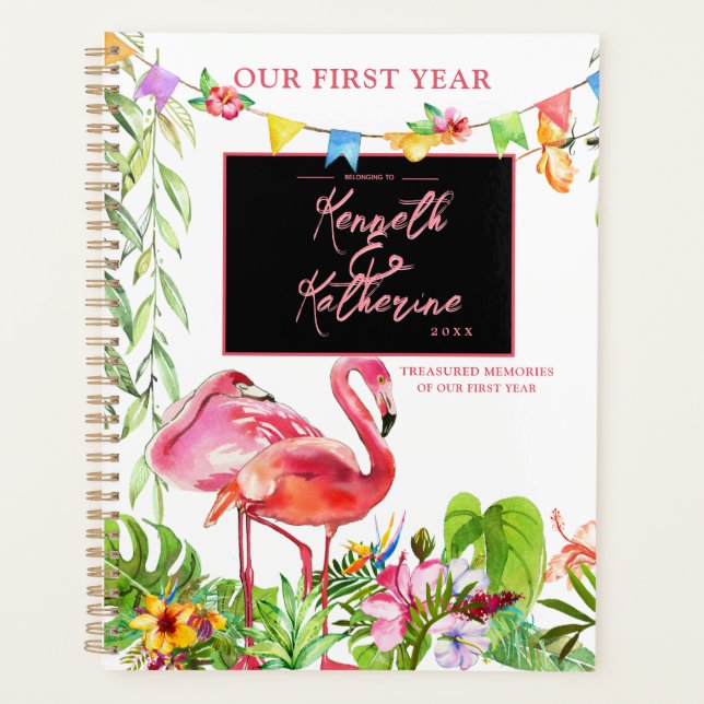 Carnet de planification tropical Flamingo (Devant)