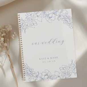 Carnet de Plannificateur de Mariage à Fleurs Bleue