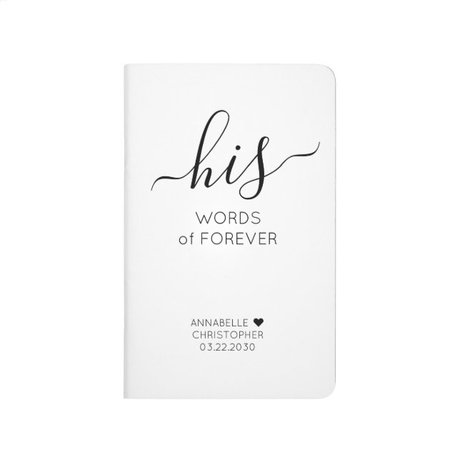 Carnet De Poche Mariage personnalisé Ses Vows Paroles de Forever (Devant)