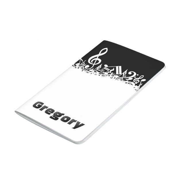 Carnet De Poche Notes musicales noires et blanches (Bas)