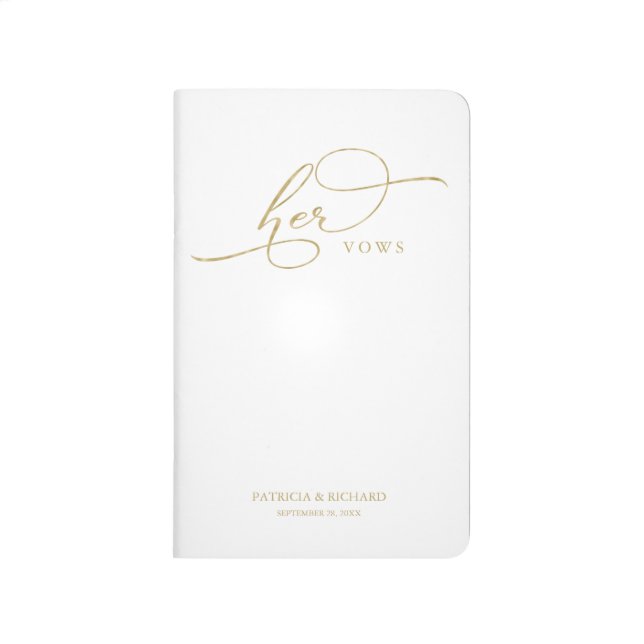 Carnet De Poche Vows mariages Réserver Ses Vows Élégants Faux Foil (Devant)