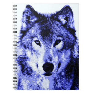 Carnet de portrait de loup bleu