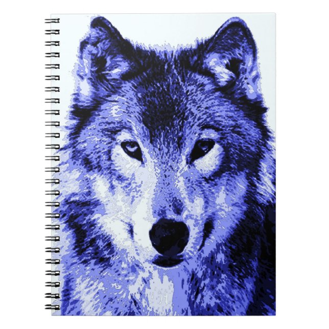 Carnet de portrait de loup bleu (Devant)
