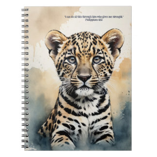 Carnet de prière léopard personnalisé avec verset