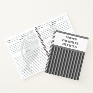 Carnet de recette de spirale grise