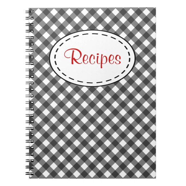 Carnet de recette En vichy noir (Devant)