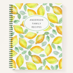 Carnet de recette personnalisé Motif de citron mod