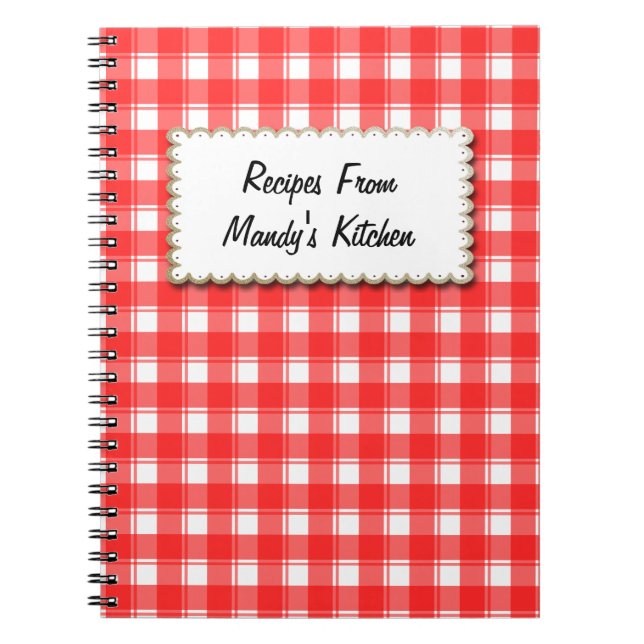 Carnet de recette Rouge blanc prédéfini personnali (Devant)