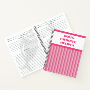 Carnet de recette spirale rose