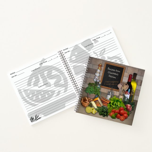 Carnet de recettes avec votre nom dessus (Intérieur)