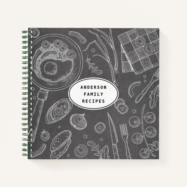 Carnet de recettes de dessin alimentaire personnal (Devant)
