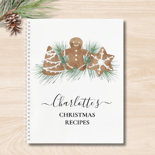 Carnet de recettes de famille de Noël personnalisé