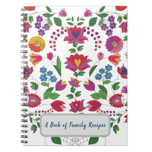 Carnet de recettes de famille florales folklorique