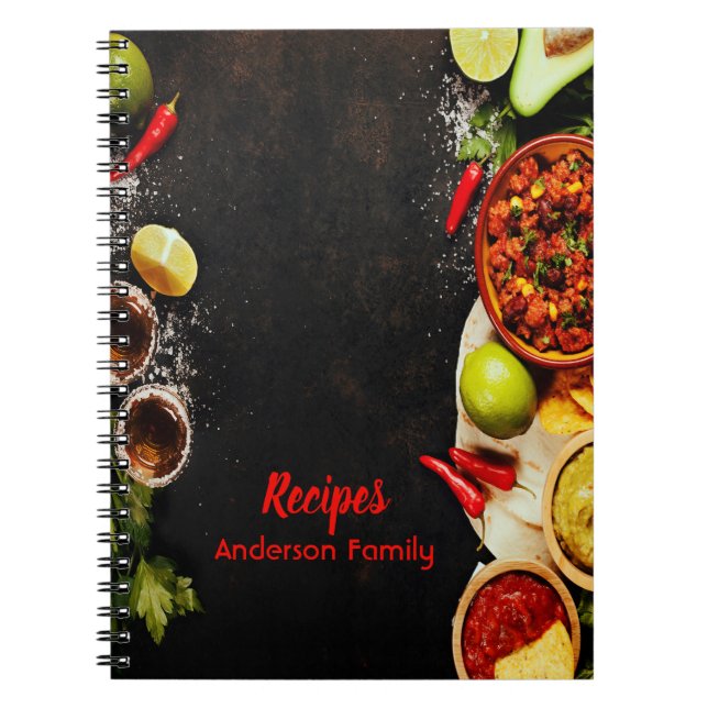 Carnet de recettes rustique mexicain style cuisine (Devant)