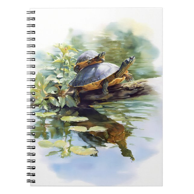 Carnet de réflexion de l'aquarelle de tortue (Devant)