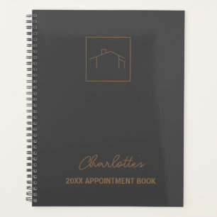 Carnet de rendez-vous du logo de la maison de scri