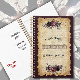 Carnet de répétition de trompette florale tendance