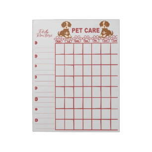 Carnet de soins hebdomadaires pour animaux