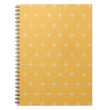 Carnet de spirale géométrique jaune