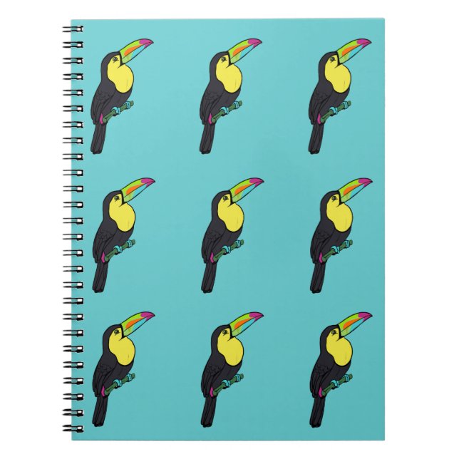 Carnet de spirale tropicale Turquoise Toucan (Devant)