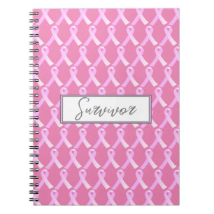 Carnet de survivant du cancer du sein rose ruban