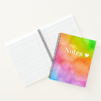 Carnet de teinture de couleur d'eau spirale
