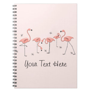 carnet de texte de groupe rose Flamants roses