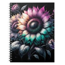 Carnet de tournesols colorés