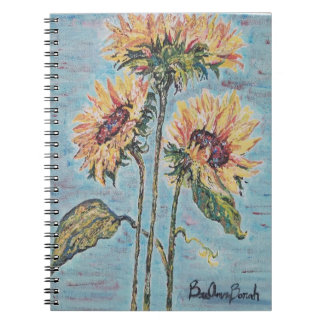 Carnet de tournesols peints
