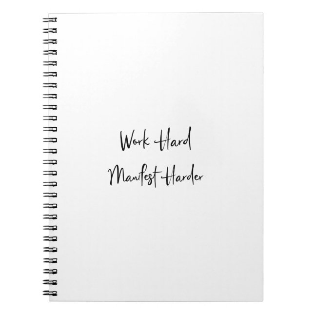 Carnet De travailler travail plus dur manifeste dur pour (Devant)