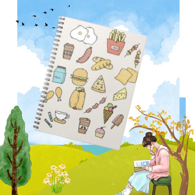 Carnet de variété alimentaire minimaliste Doodle c (Créateur téléchargé)