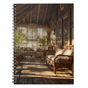 Carnet de véranda rustique éclairé