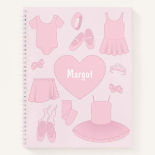 Carnet de vêtements de ballet - Arrière - plan ros