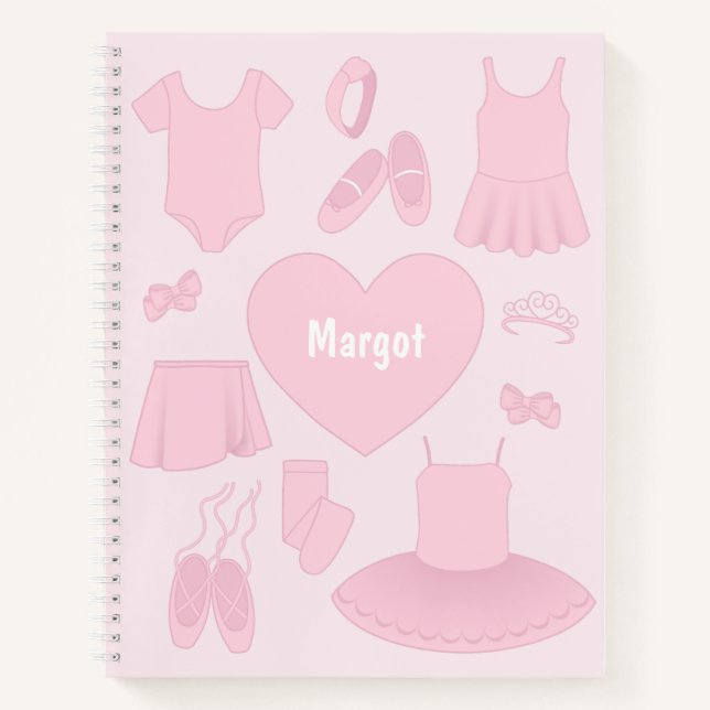 Carnet de vêtements de ballet - Arrière - plan ros (Devant)