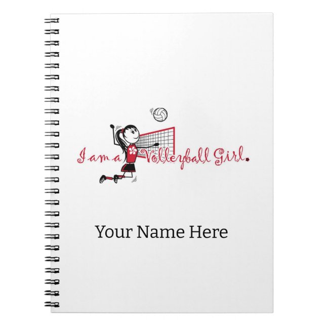 Carnet de volley-ball féminin mignon (Devant)