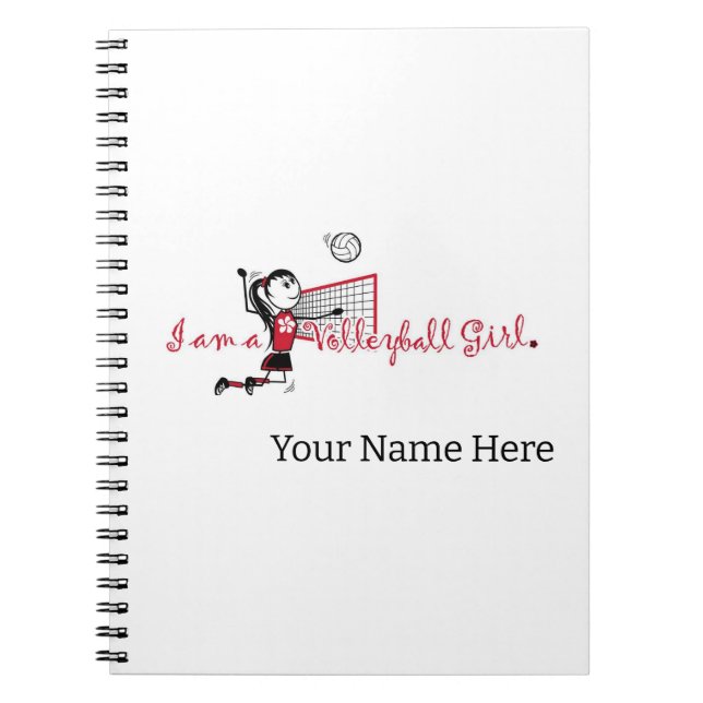 Carnet de volley-ball féminin mignon (Devant)