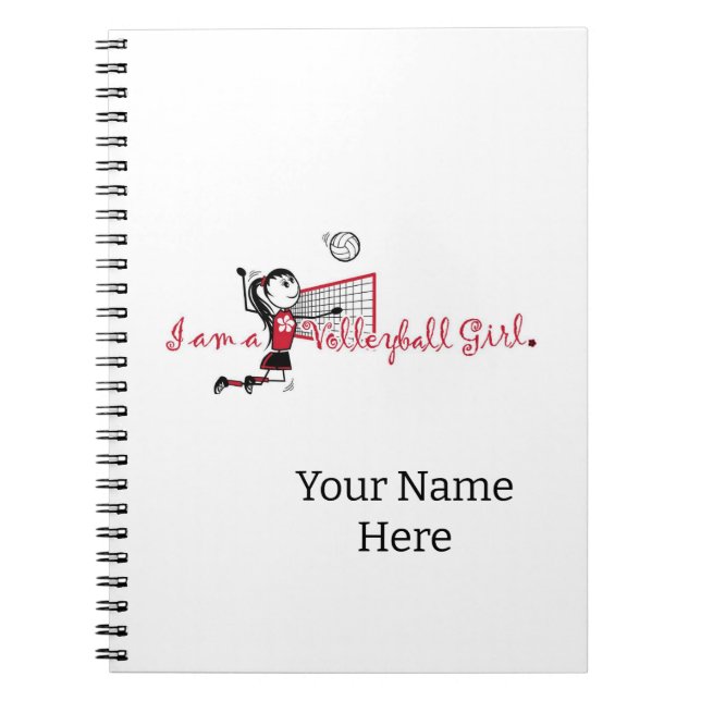 Carnet de volley-ball féminin mignon (Devant)