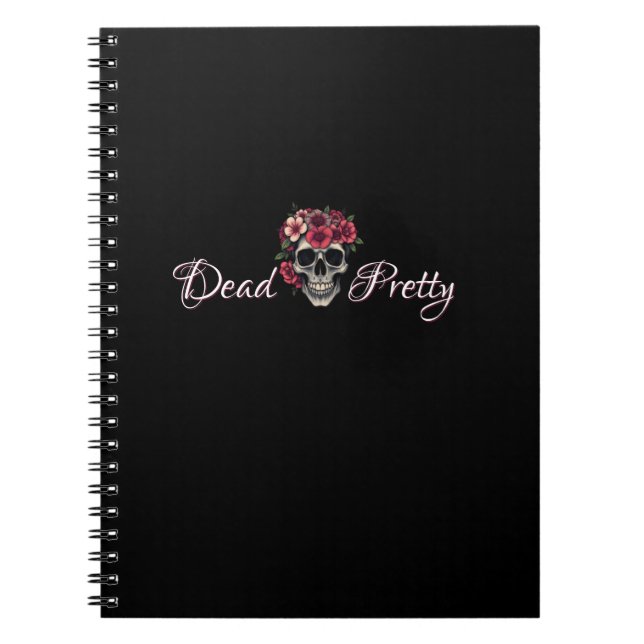 Carnet Dead Pretty Floral Skull Spiral Notebook (Devant)