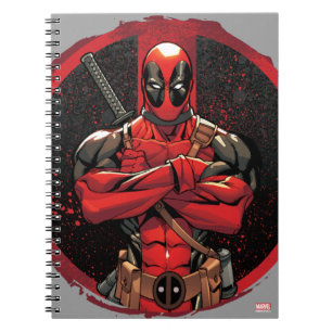 Carnet Deadpool dans le logo Paint Splatter