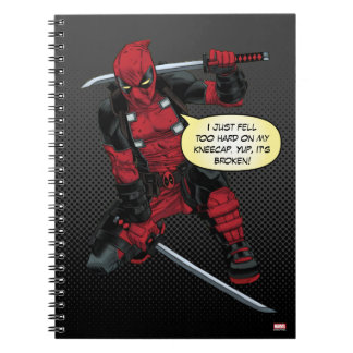 Carnet Deadpool Kneeling Avec Des Épées