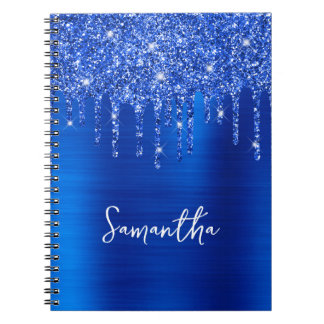 Carnet Déchets Royal Blue Parties scintillant Nom du glam